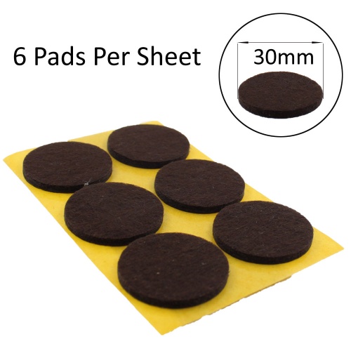 30mm Round Self Adhesive Felt Pads Ideal For Furniture & Also For Table & Chair Legs